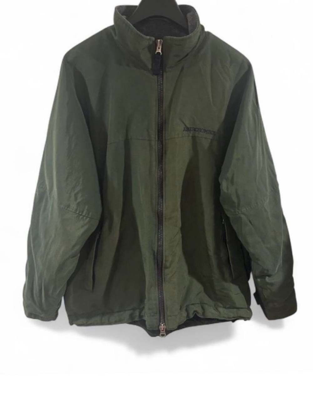 Y2K Abercrombie & Fitch Green Fleece-Lined Jacket Size Men’s Large